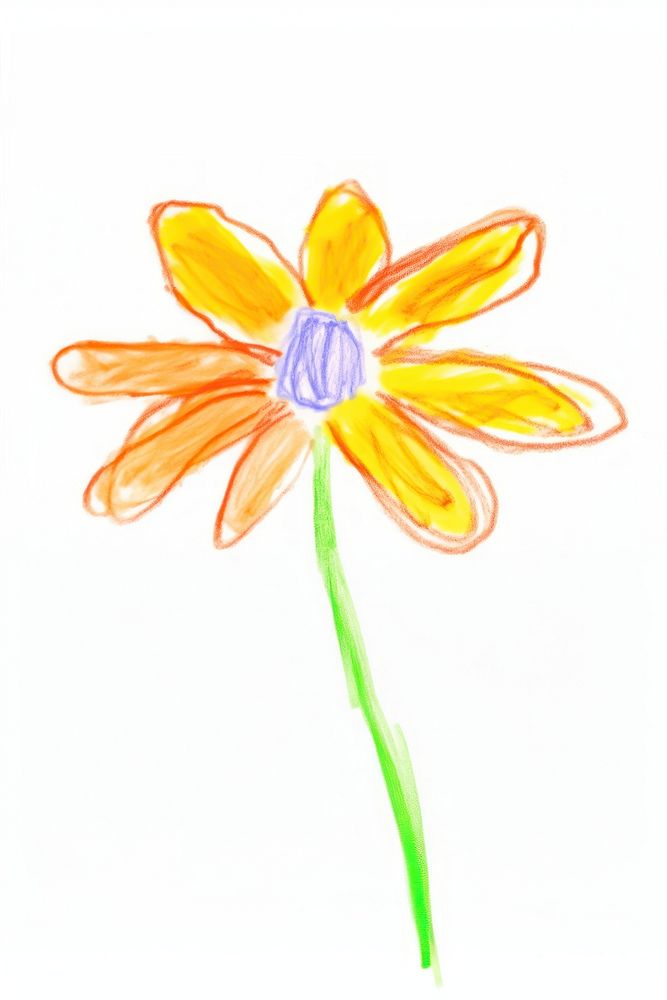 Flower drawing nature petal. AI generated Image by rawpixel.