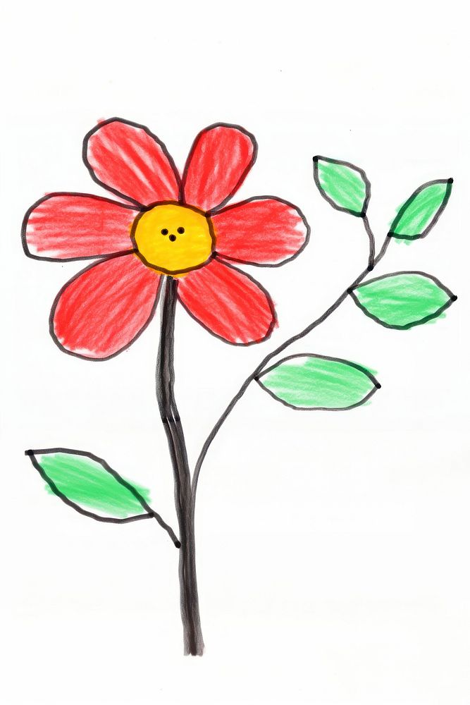 Flower drawing plant art. AI generated Image by rawpixel.