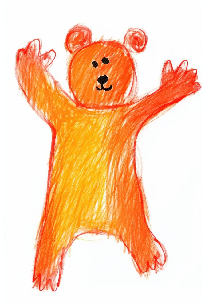 Happy bear drawing cute art. AI generated Image by rawpixel.