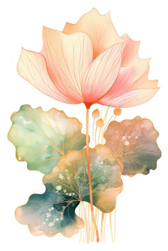 Lotus leaf flower plant petal. AI generated Image by rawpixel.