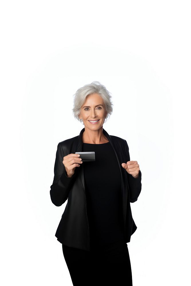 Showing a silver credit card portrait black photo. AI generated Image by rawpixel.