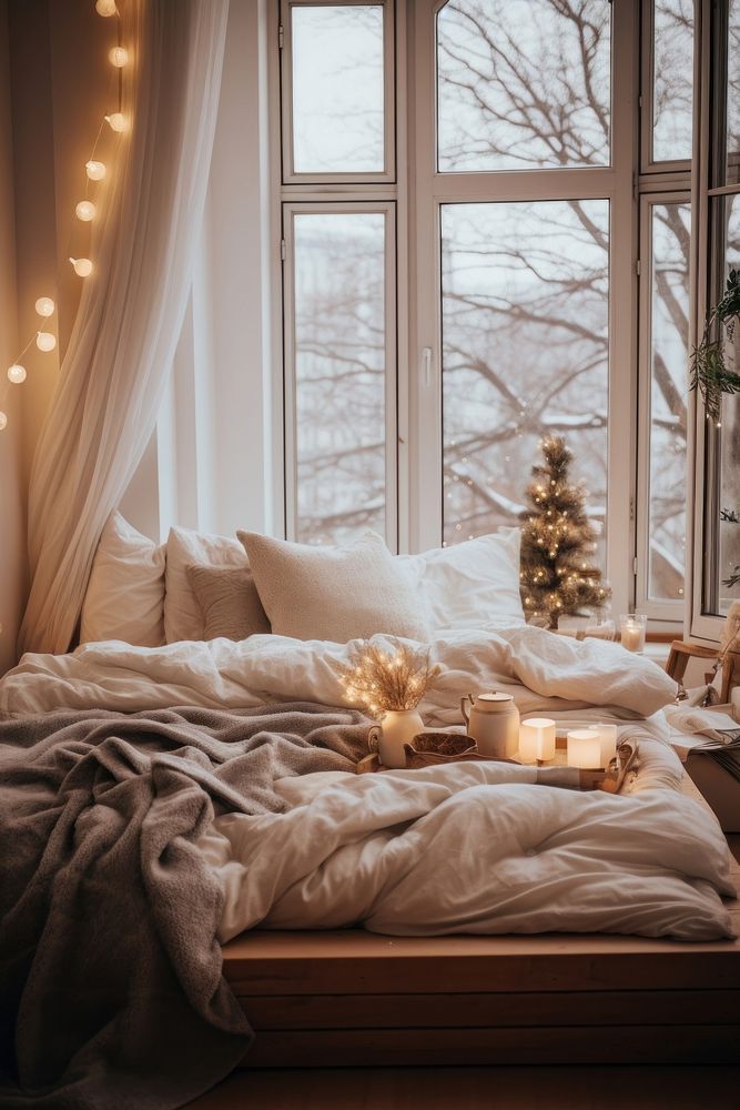 Bed decoration furniture christmas. AI generated Image by rawpixel.