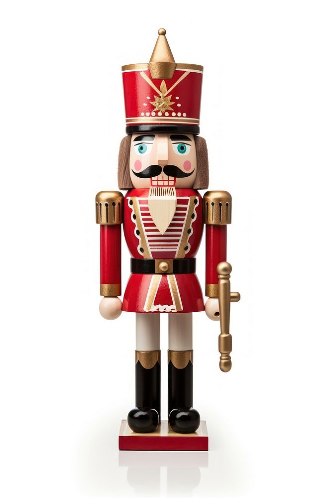 Christmas nutcracker christmas white background representation. AI generated Image by rawpixel.