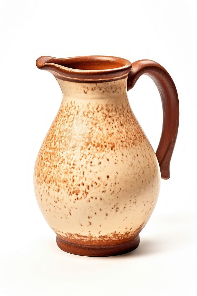 Jug pottery clay white background. AI generated Image by rawpixel.