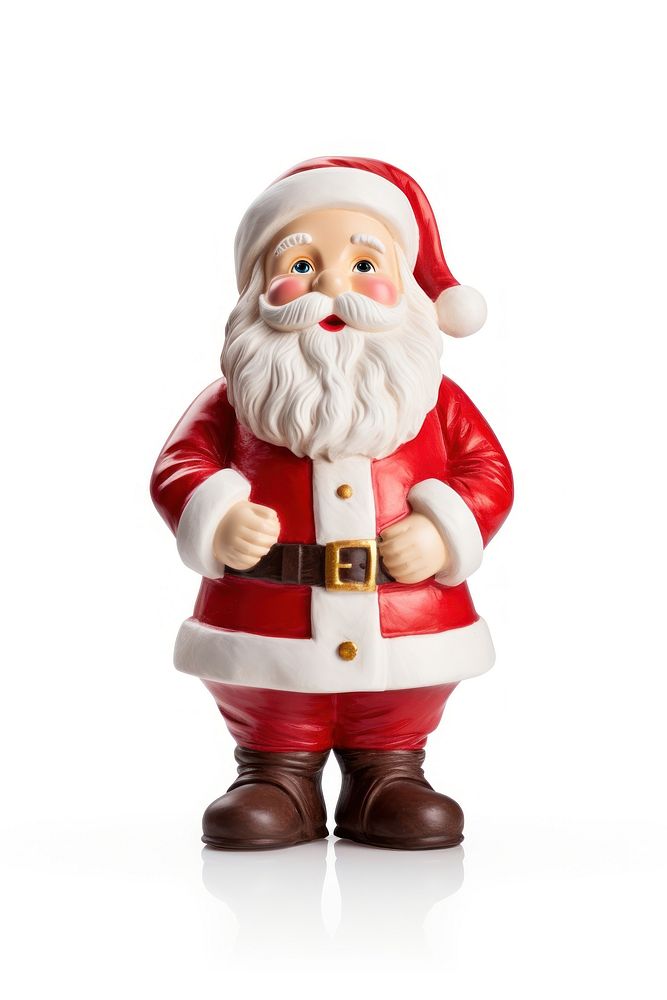 Santa Claus figure figurine white background representation. AI generated Image by rawpixel.