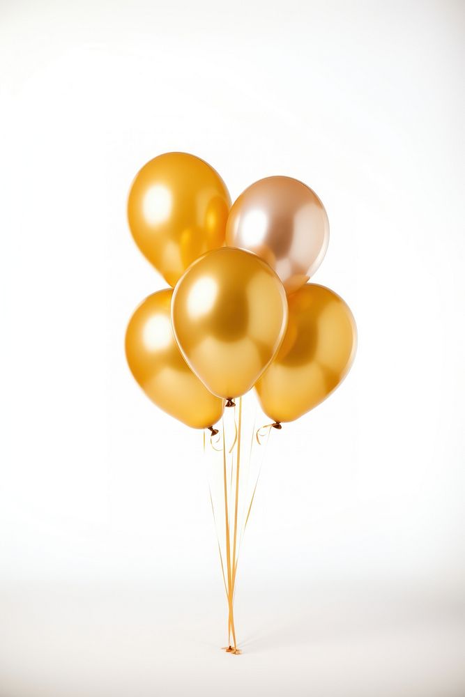 Ballons balloon gold white background. AI generated Image by rawpixel.