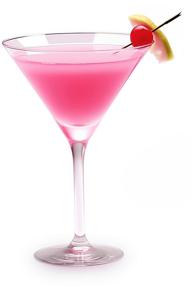 Pink cocktail martini drink white background. AI generated Image by rawpixel.
