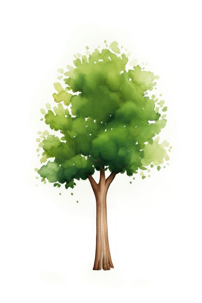 Big tree plant green white background. AI generated Image by rawpixel.