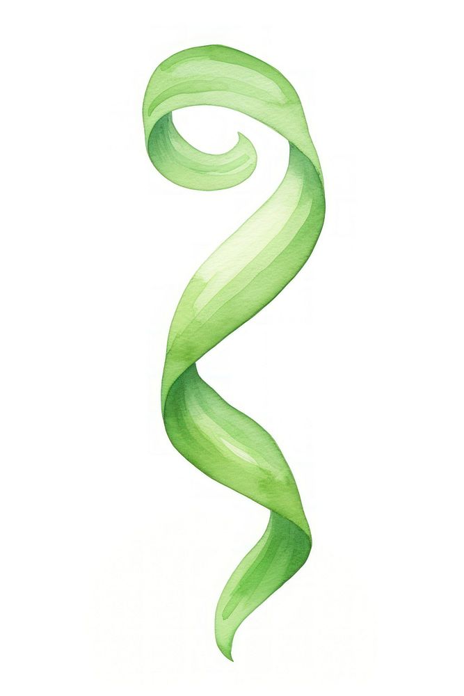 Spiral green line ribbon drawing white background pattern. AI generated Image by rawpixel.
