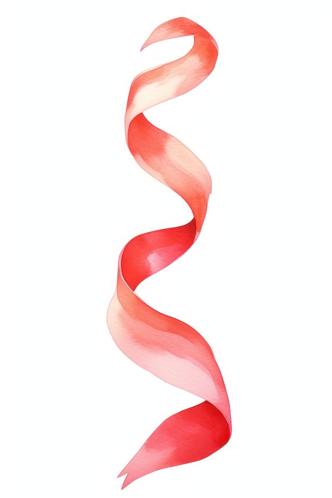 Spiral red line ribbon petal white background blossom. AI generated Image by rawpixel.