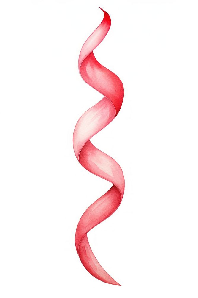 Spiral red line ribbon petal white background abstract. AI generated Image by rawpixel.
