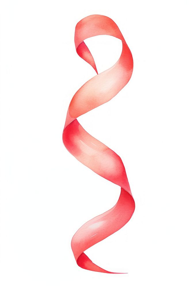 Spiral red line ribbon white background abstract confetti. AI generated Image by rawpixel.