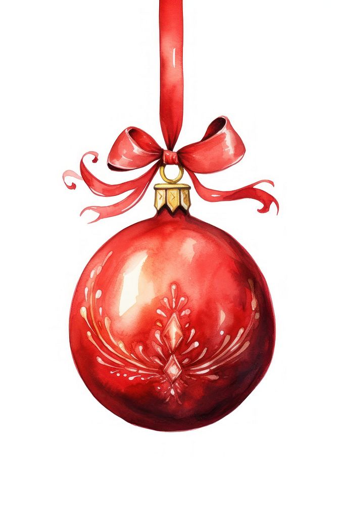 Christmas ball hanging christmas decoration red. AI generated Image by rawpixel.