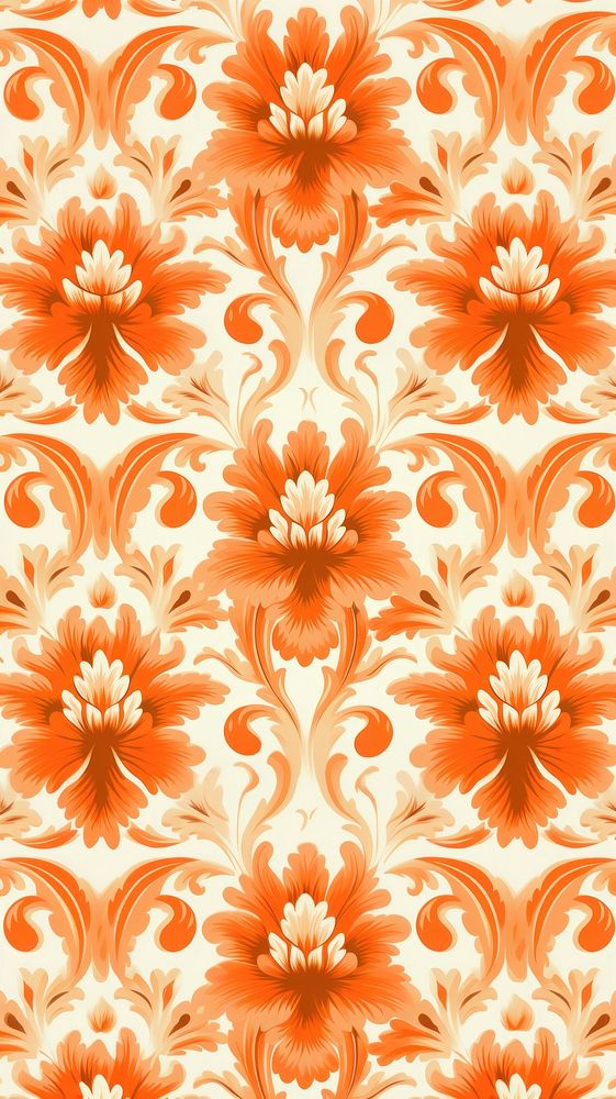 Vintage pattern muted orange backgrounds repetition creativity. AI generated Image by rawpixel.