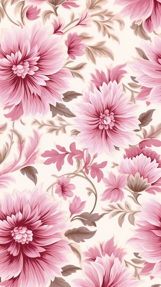Vintage pattern muted pink flower dahlia plant. AI generated Image by rawpixel.