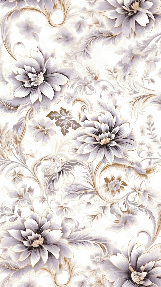 Vintage pattern muted white flower backgrounds creativity. AI generated Image by rawpixel.