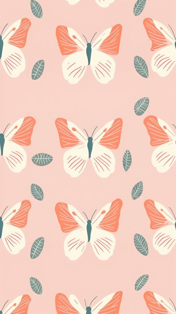 Butterfly pattern backgrounds plant. AI generated Image by rawpixel.