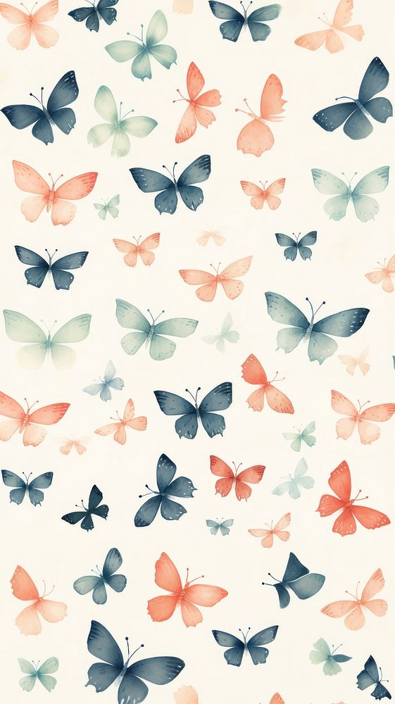 Butterfly pattern paper backgrounds. AI generated Image by rawpixel.