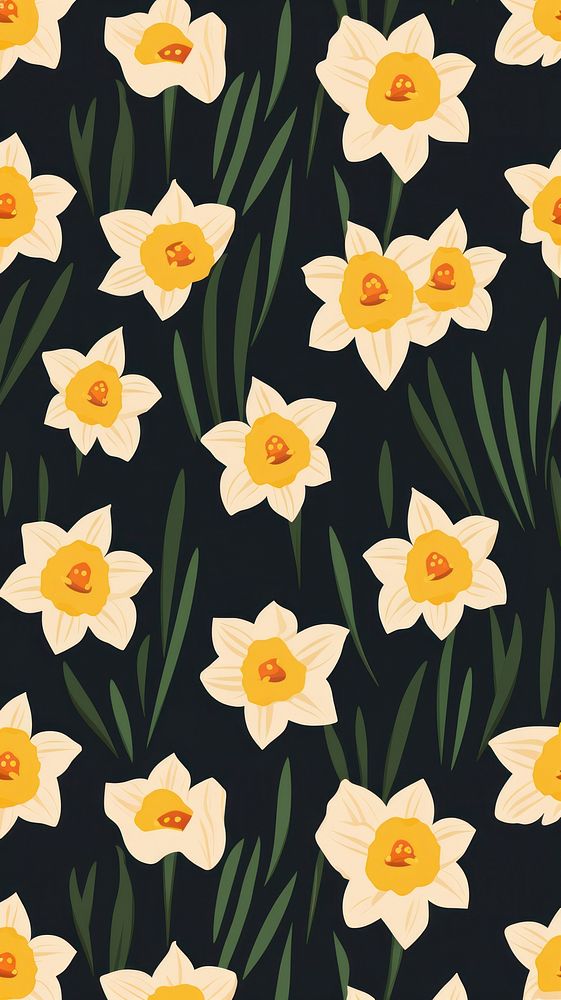 Daffodils flower backgrounds wallpaper. AI generated Image by rawpixel.