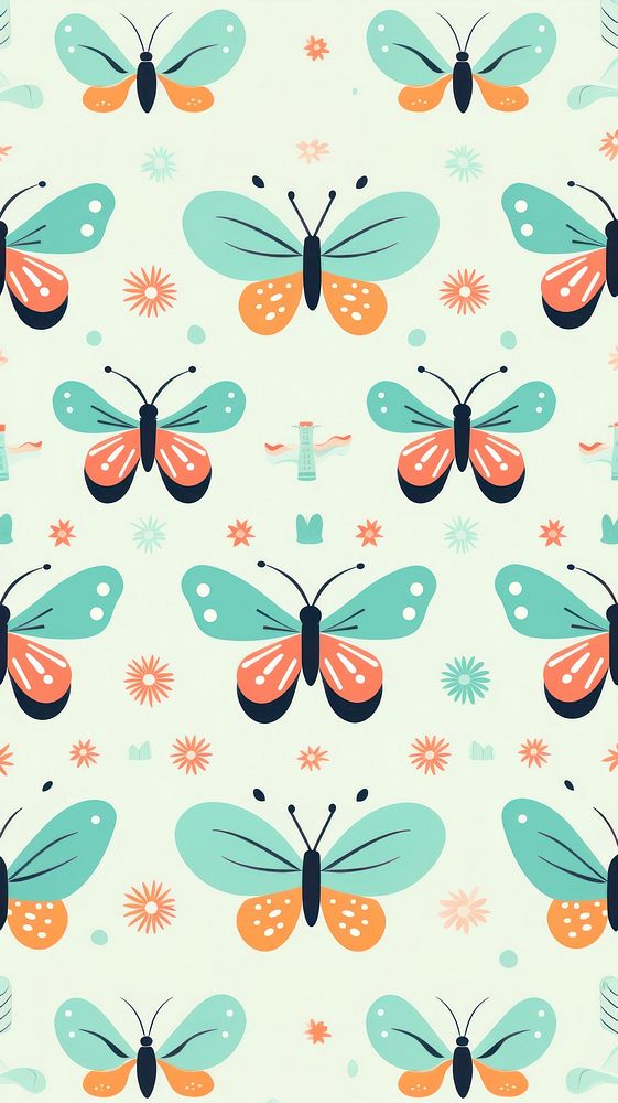 Smiling butterfly pattern backgrounds creativity repetition. AI generated Image by rawpixel.