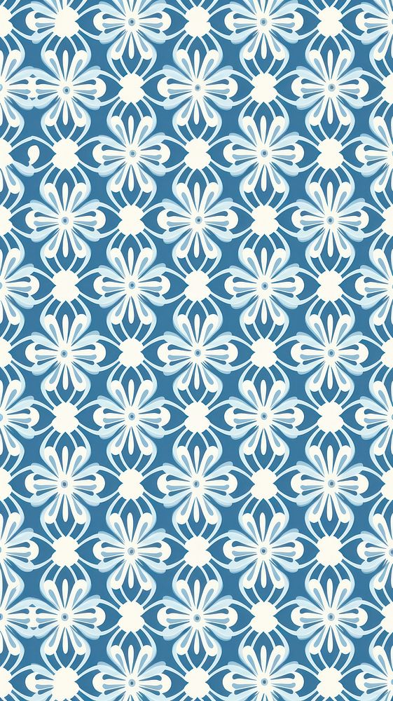 Blue vintage simple pattern backgrounds repetition wallpaper. AI generated Image by rawpixel.