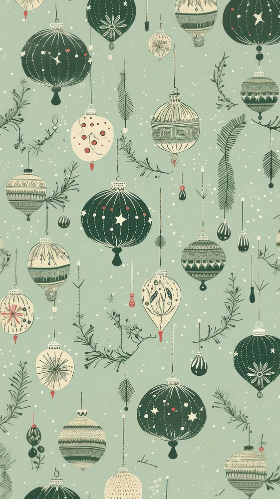 Green vintage christmas pattern backgrounds celebration accessories