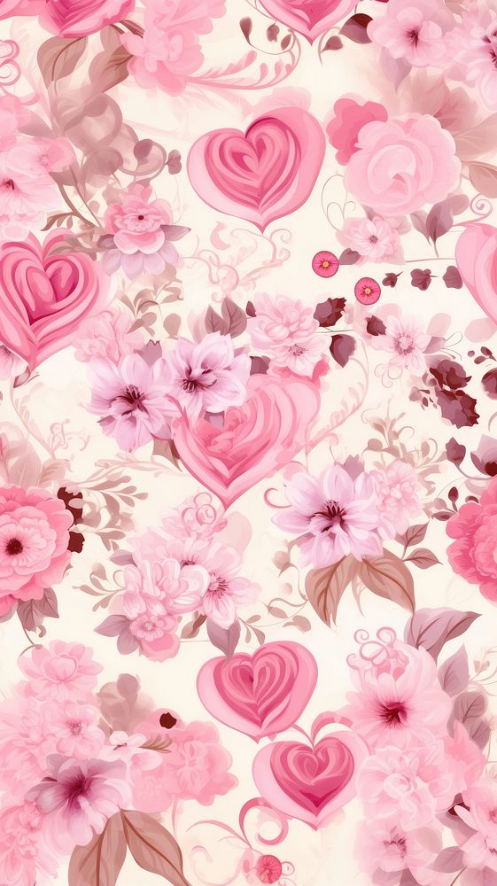 Pink vintage valentine pattern flower petal plant