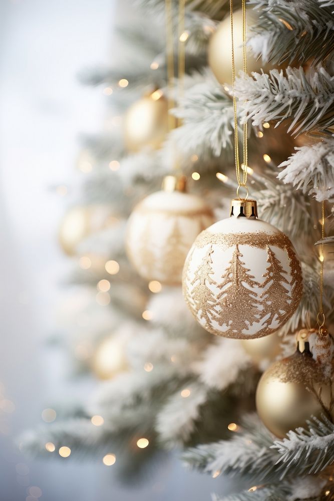 Christmas ornament white tree. 