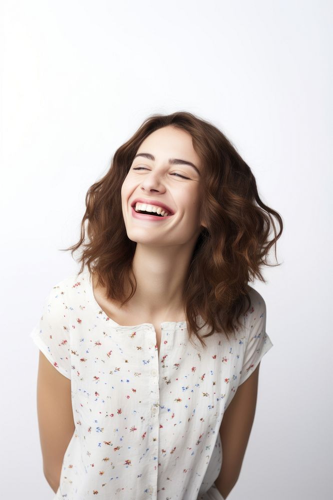 Cheerful laughing looking blouse. AI generated Image by rawpixel.