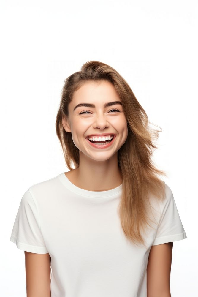 Cheerful laughing t-shirt adult. AI generated Image by rawpixel.