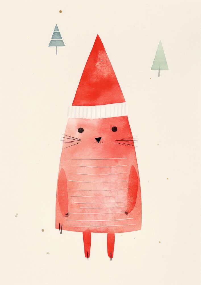 Christmas cat art anthropomorphic representation. AI generated Image by rawpixel.