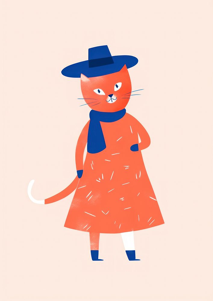 Orange cat person hat representation. | Free Photo Illustration - rawpixel