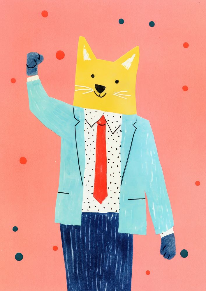 Cream fox art painting person. AI generated Image by rawpixel.