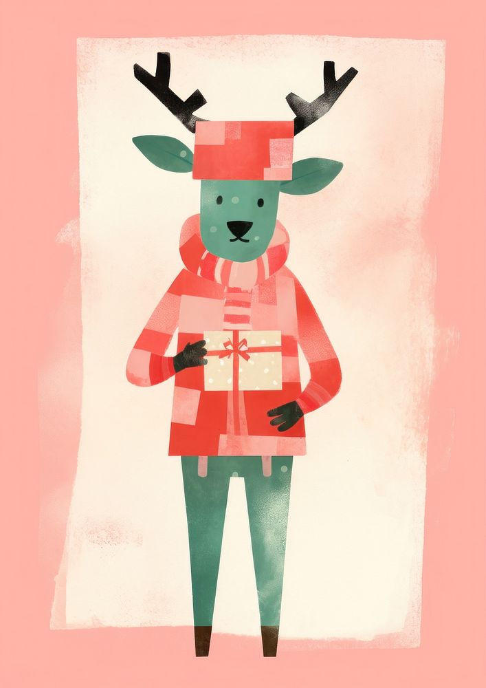 Reindeer art representation celebration. AI generated Image by rawpixel.
