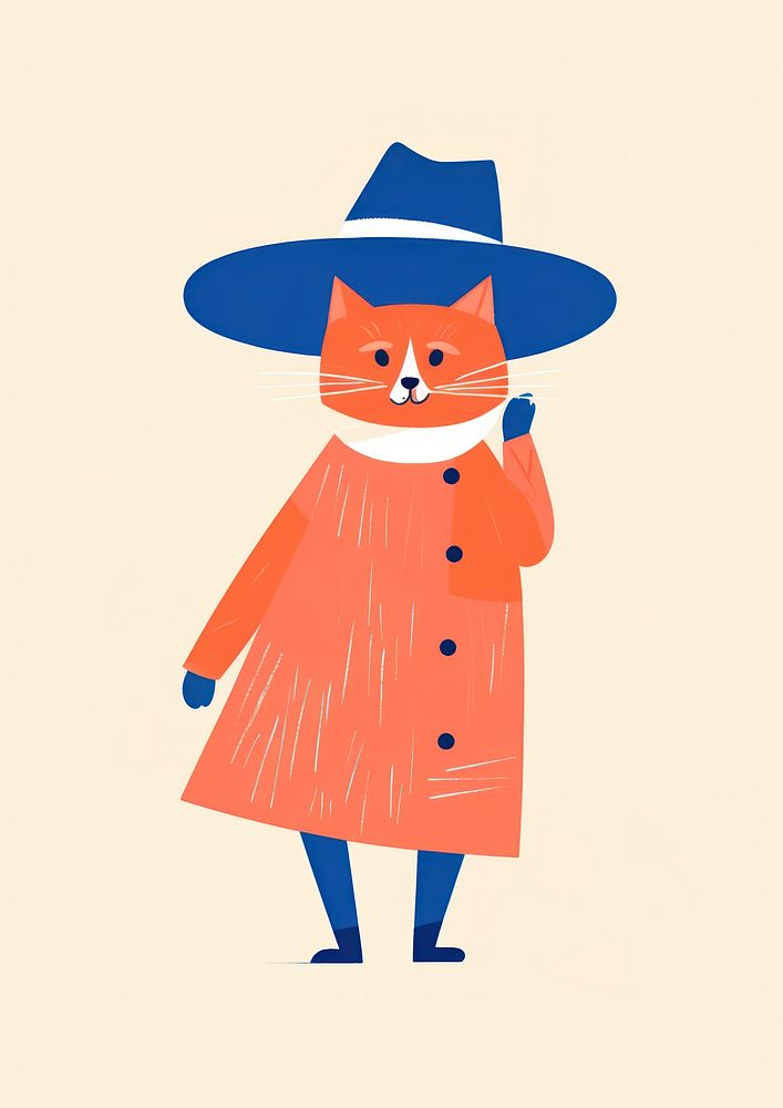 Orange cat person cute hat. AI generated Image by rawpixel.