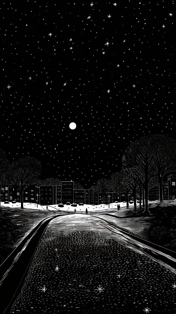 Winter night city astronomy. AI generated Image by rawpixel.