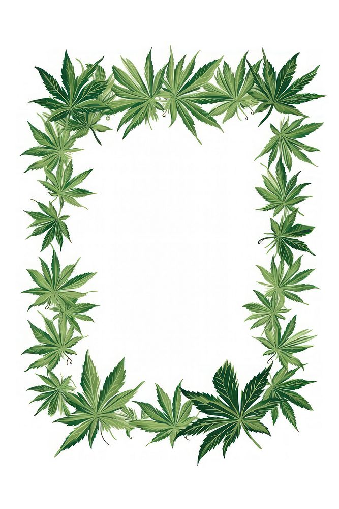 Cannabis frame plant green herbs. AI generated Image by rawpixel.