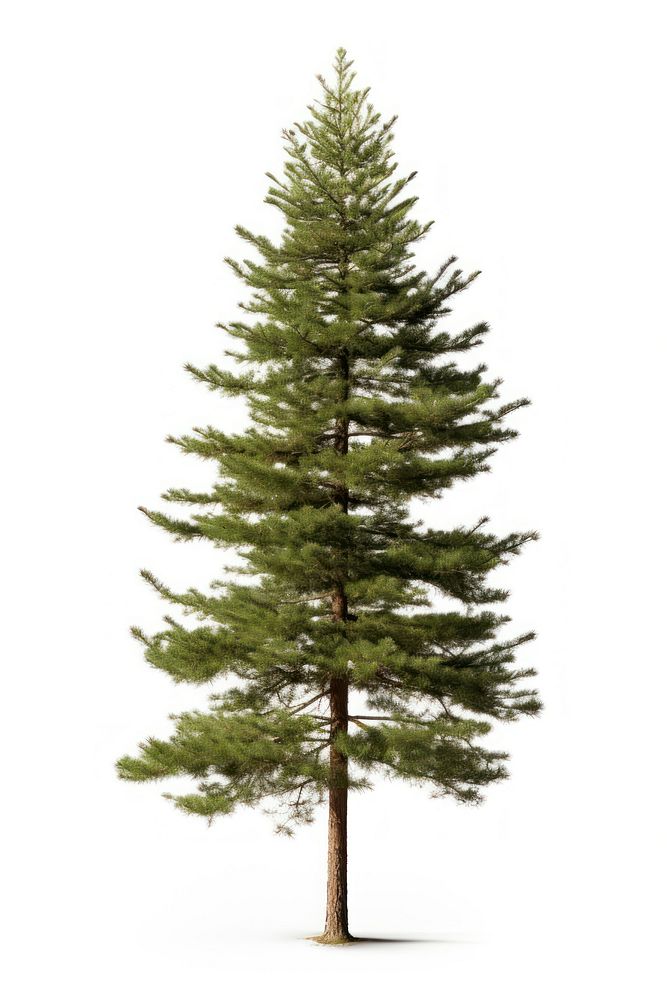 Pine tree plant fir white background. AI generated Image by rawpixel.