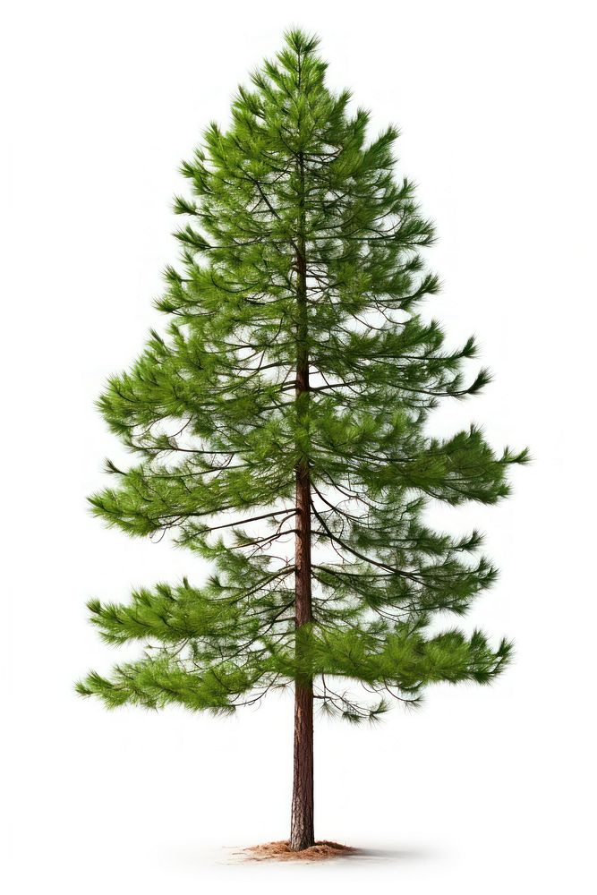 Pine tree plant fir white background. AI generated Image by rawpixel.