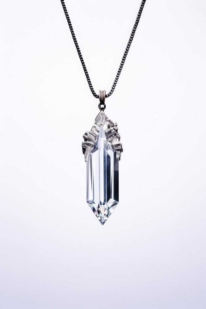 A crystal pendant necklace gemstone jewelry diamond. AI generated Image by rawpixel.