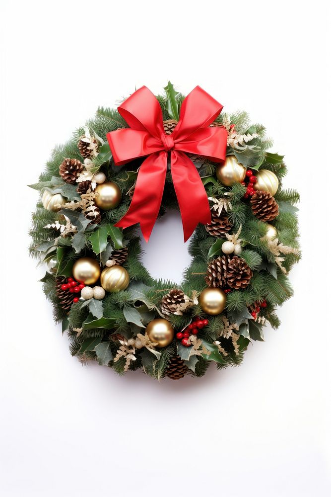 Christmas wreath plant white background. AI generated Image by rawpixel.