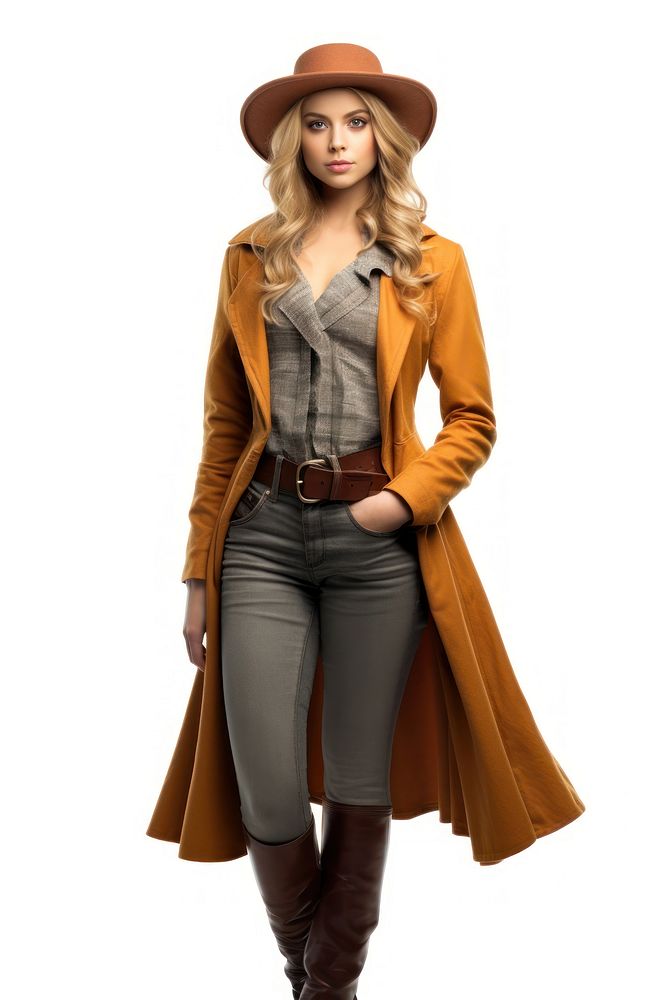 A woman autumn fashion overcoat costume jacket. AI generated Image by rawpixel.