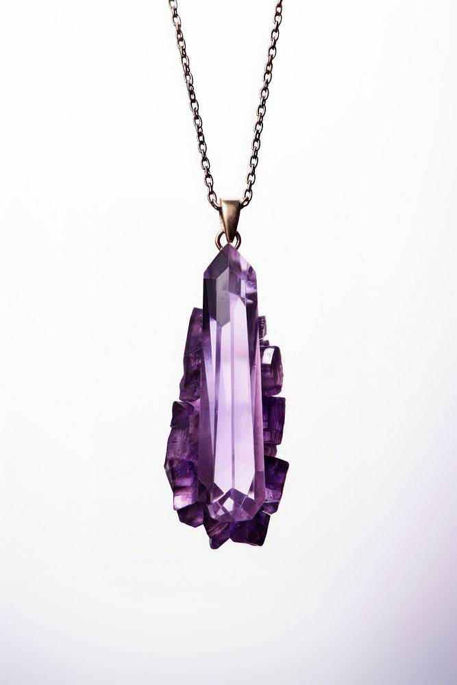 Amethyst necklace gemstone jewelry. AI generated Image by rawpixel.