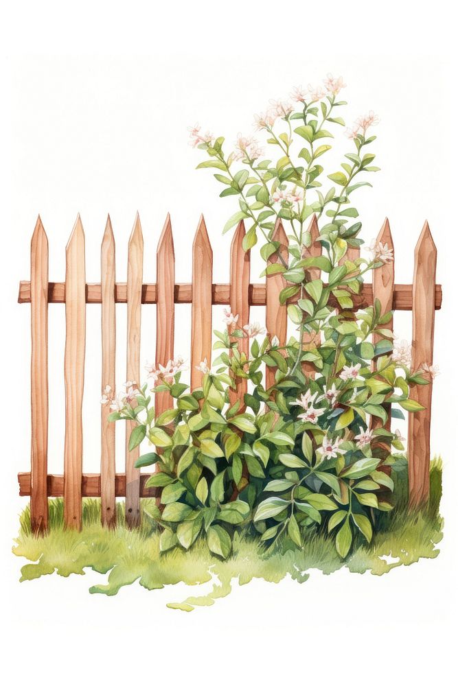 A garden fence outdoors white background architecture. AI generated Image by rawpixel.