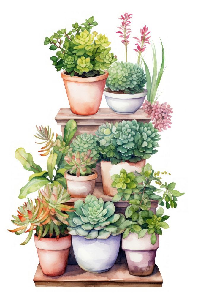 Garden plant pots food arrangement houseplant. AI generated Image by rawpixel.