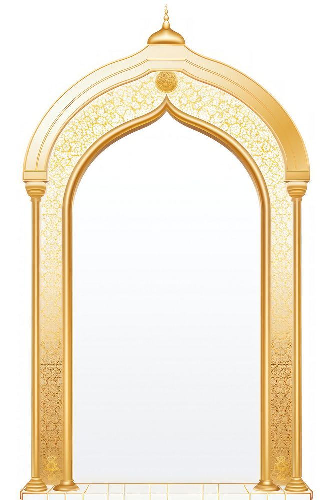 Door frame gold architecture white background. AI generated Image by rawpixel.