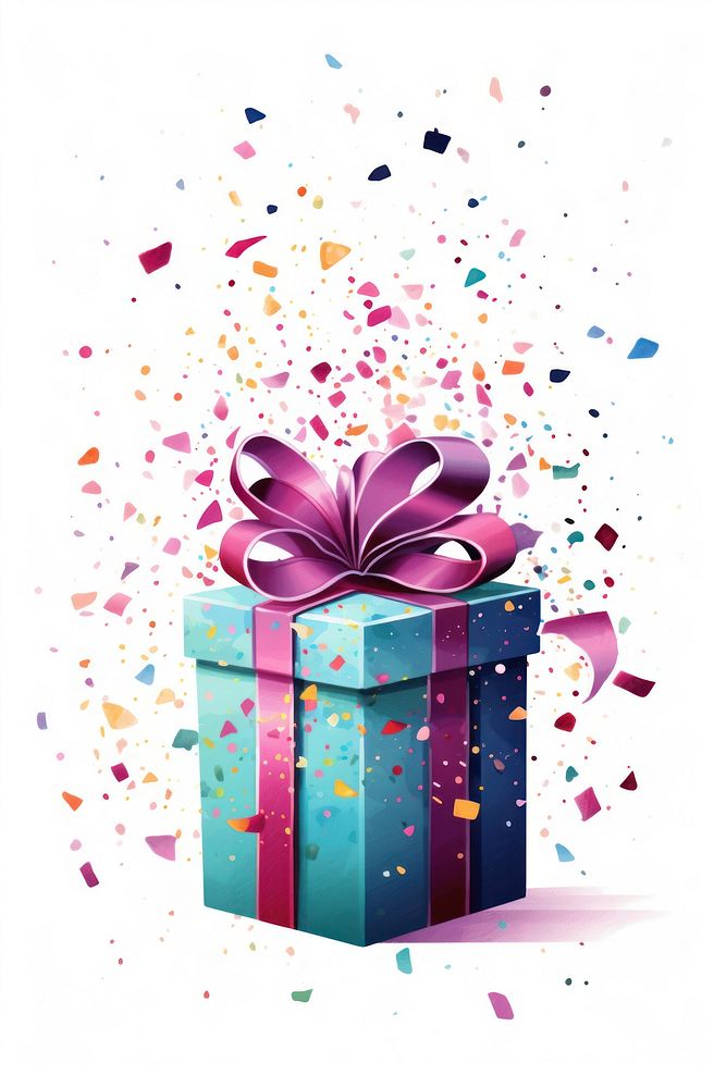 Confetti paper gift box. AI generated Image by rawpixel.