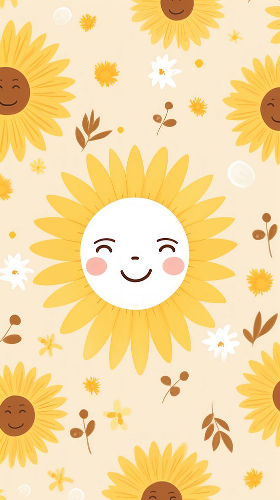 Daisy flowers pattern backgrounds sunflower. AI generated Image by rawpixel.