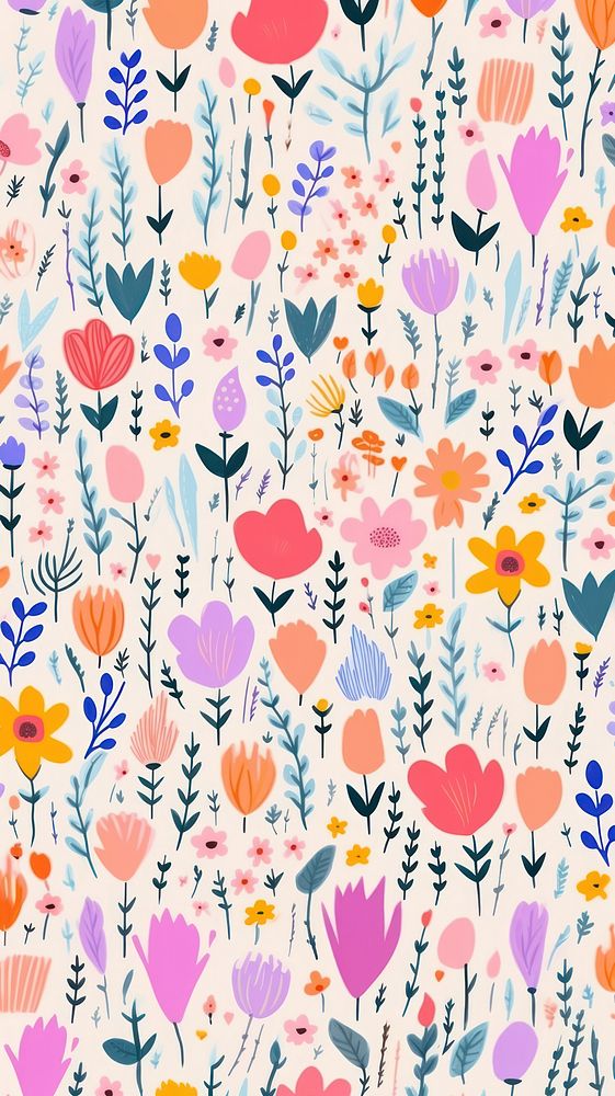 Daily flower pattern backgrounds art. AI generated Image by rawpixel.