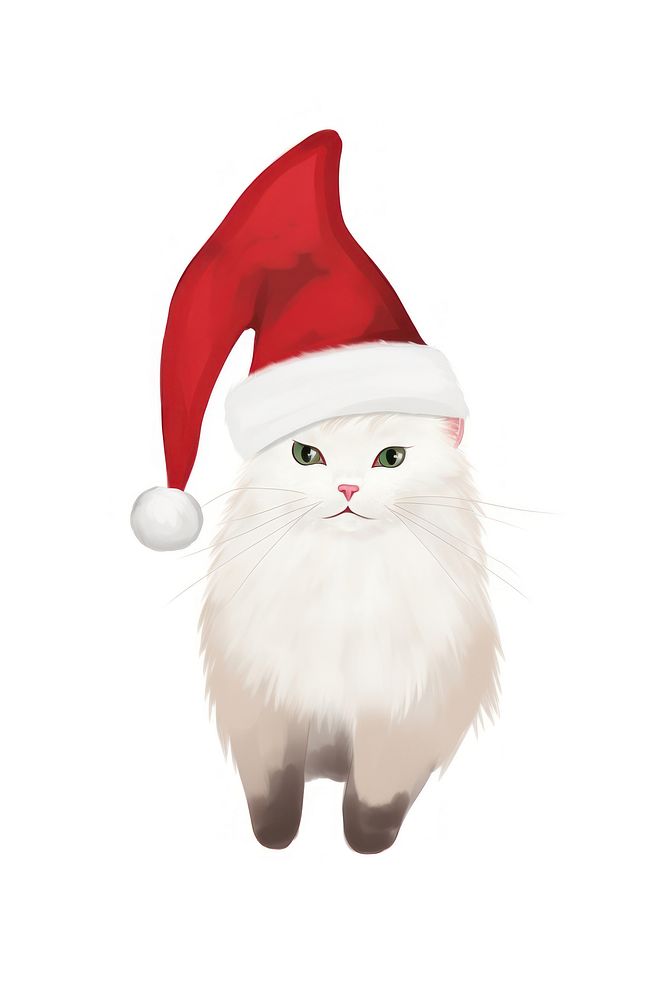 Cat wearing a Santa hat. AI generated Image by rawpixel.